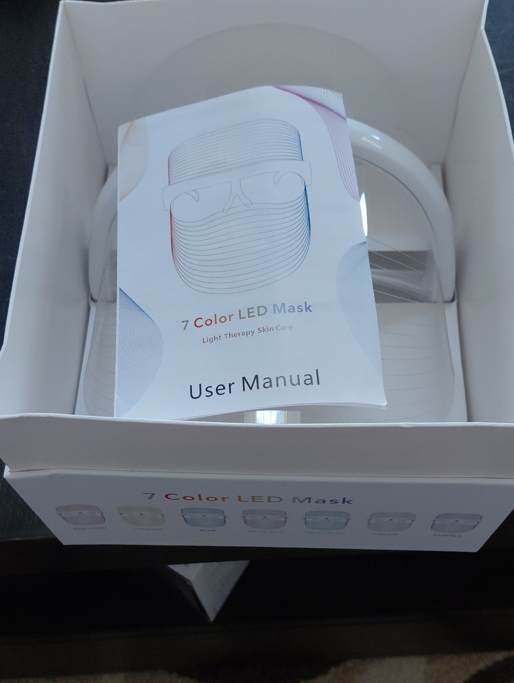 White 7-Color LED Light Therapy Mask - Brand Unspecified